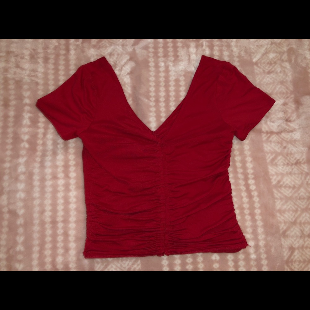 Soft Rouched red top - Picture 3 of 3